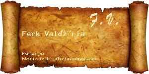Ferk Valéria névjegykártya